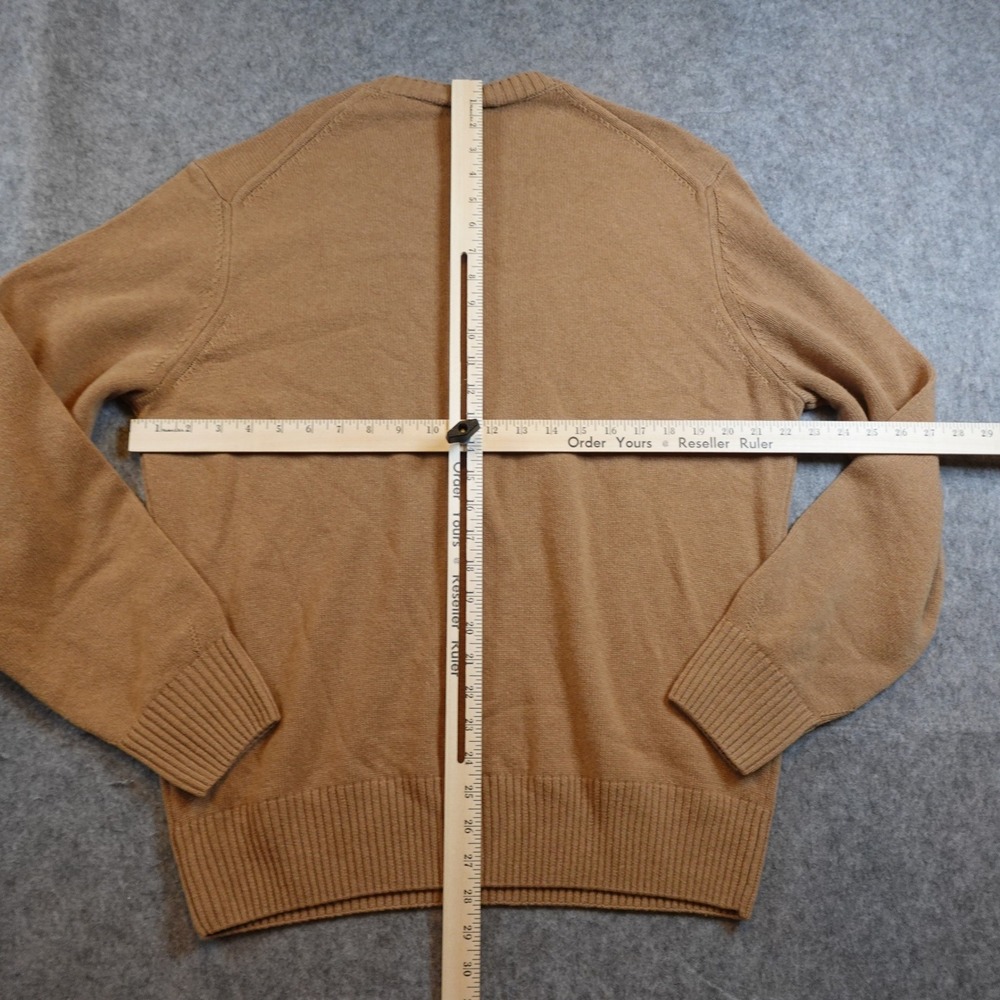 Lacoste Sweater Mens Large Tan Classic Fit Wool Crew Neck AH2916-51 Brown Luxury - Picture 7 of 10